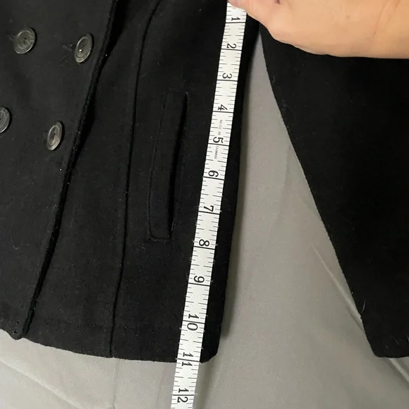 Girls or Boys Old Navy Peacoat Coat Jacket Small 6-7 Black Button Up Wool - Picture 5 of 6